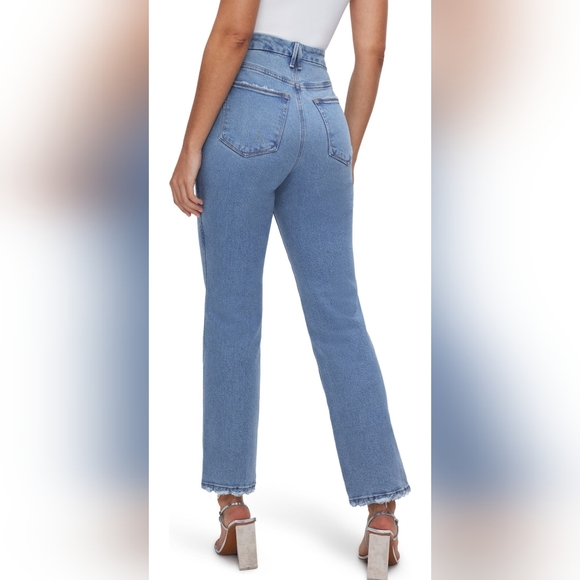 Good American, good curve high waits distressed straight leg jeans ( regular) - Picture 2 of 2
